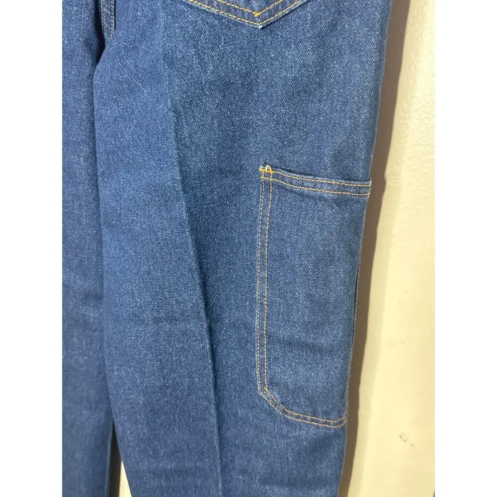Vtg 1988 Quelle German Carpenter Jeans Deadstock 34x32 Crease Workwear Utility